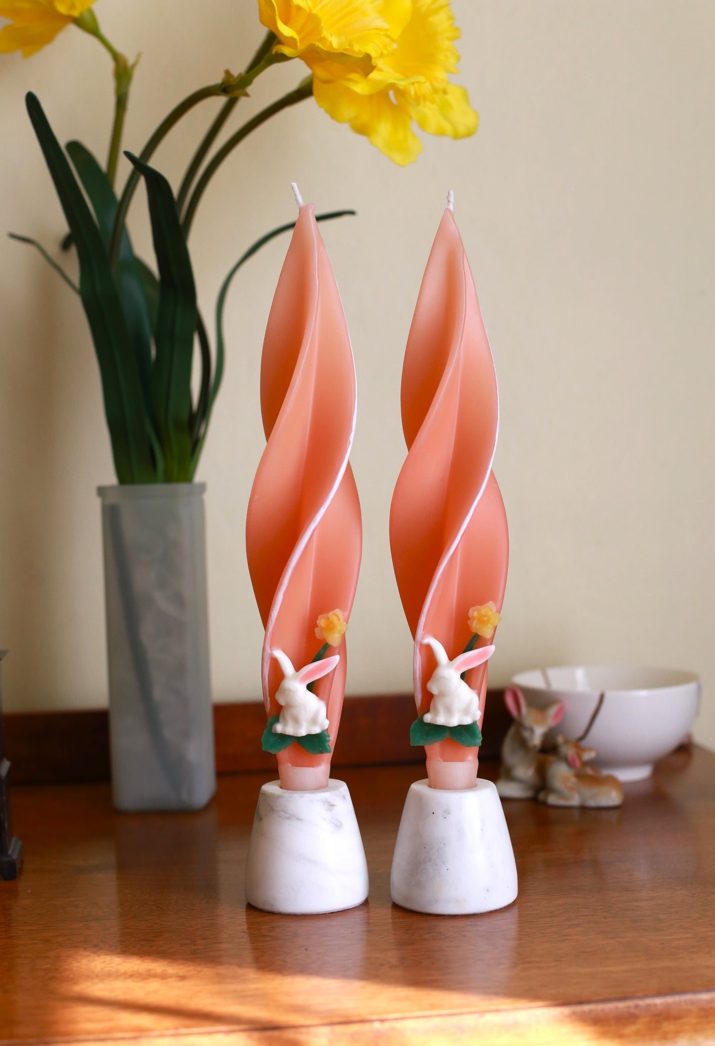 Easter Bunny Silhouette Beeswax Candles