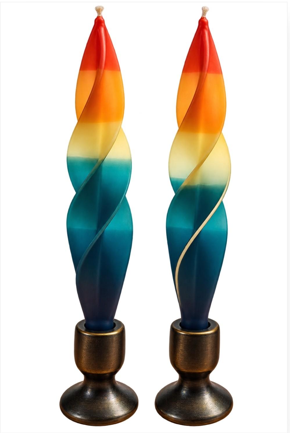 Rainbow Beeswax Candles