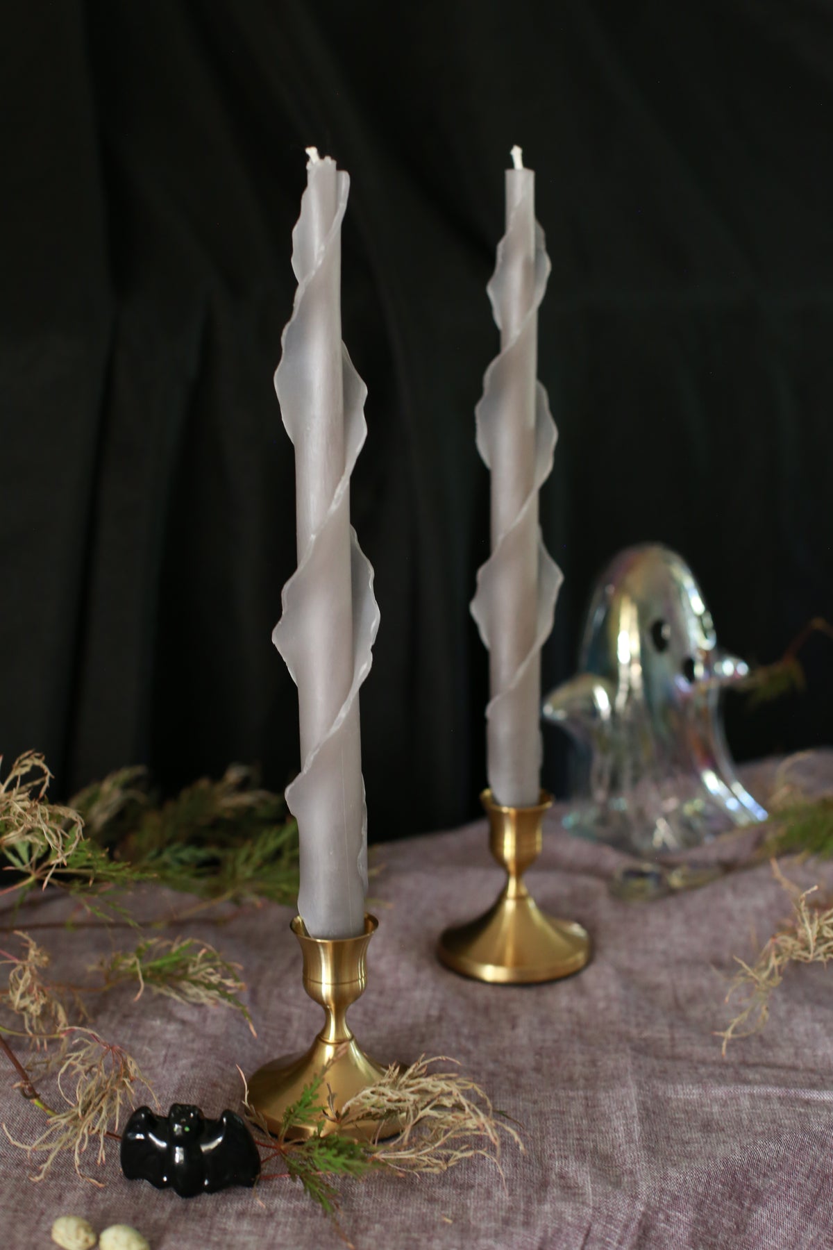 Wisp of Smoke Double Spirals Beeswax Candles