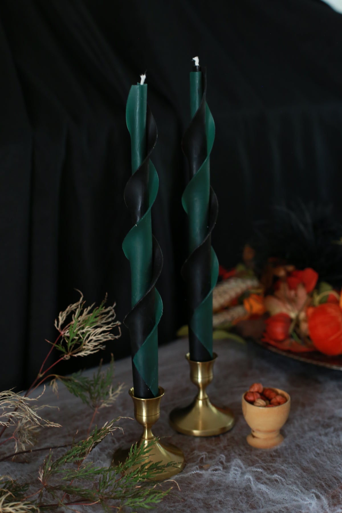 Witching Hour Double Spirals Beeswax Candles