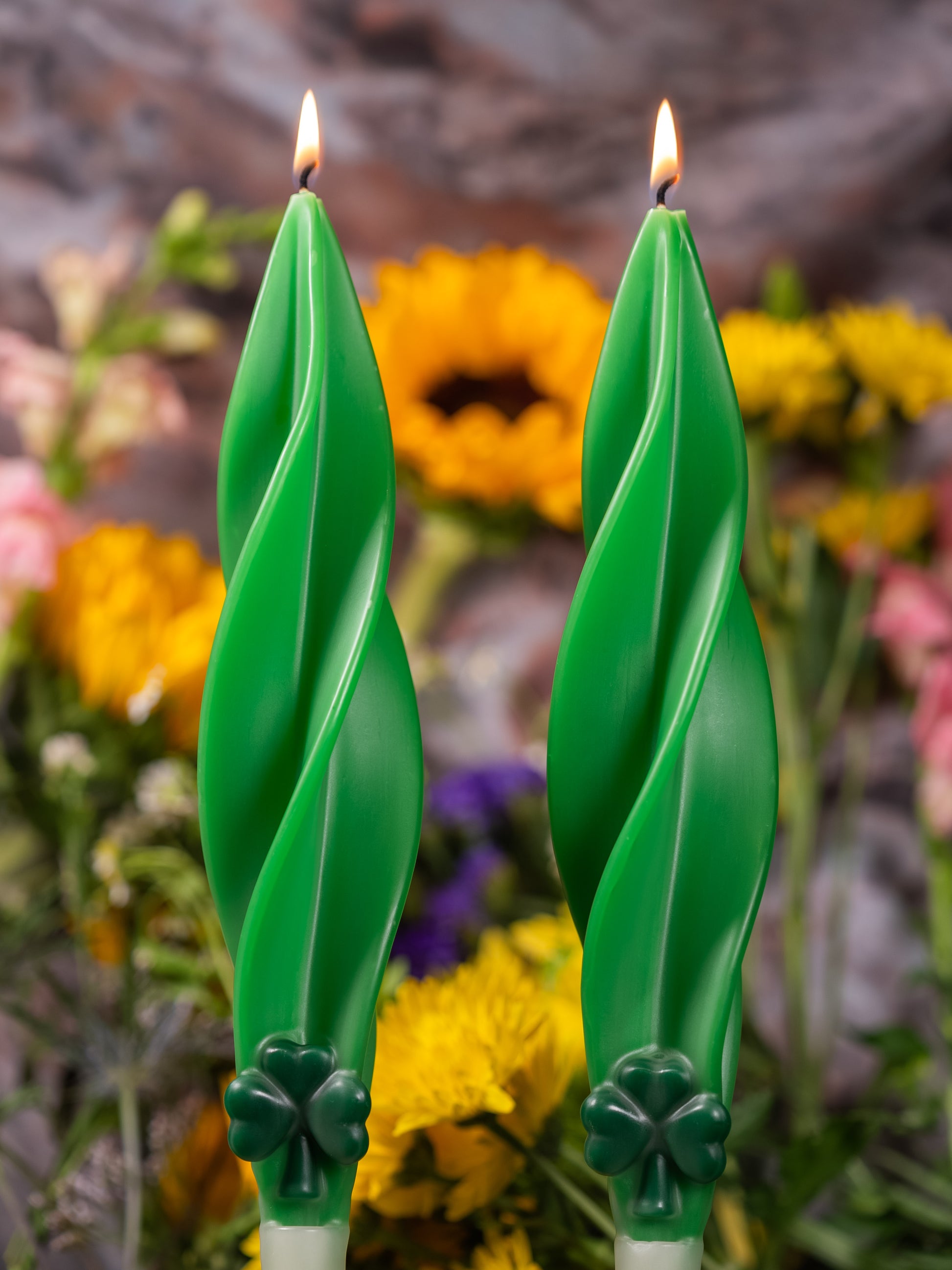 Shamrock Silhouette Beeswax Candles