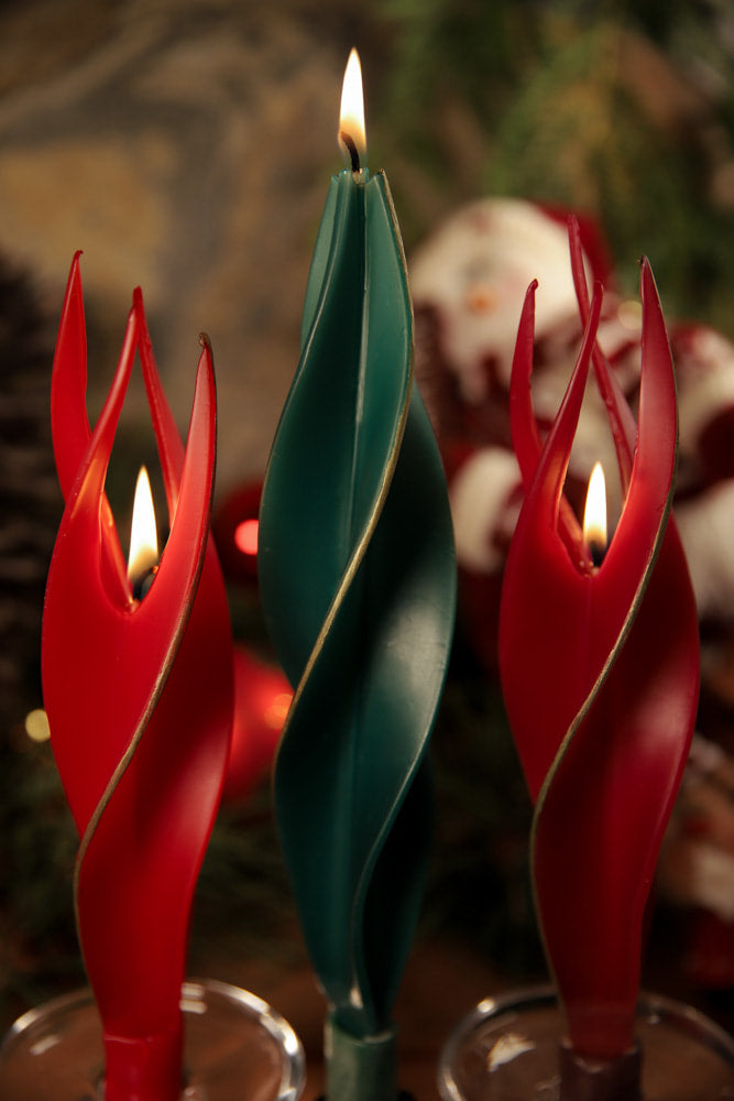 Red & Green & Burgundy Silhouette 3-Pack (Gold Edge)