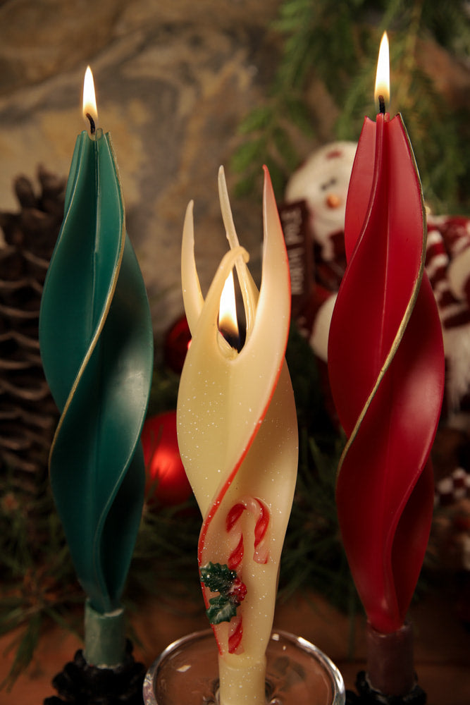 Green & Old Fashioned Candy Cane & Burgundy Silhouette 3-Pack
