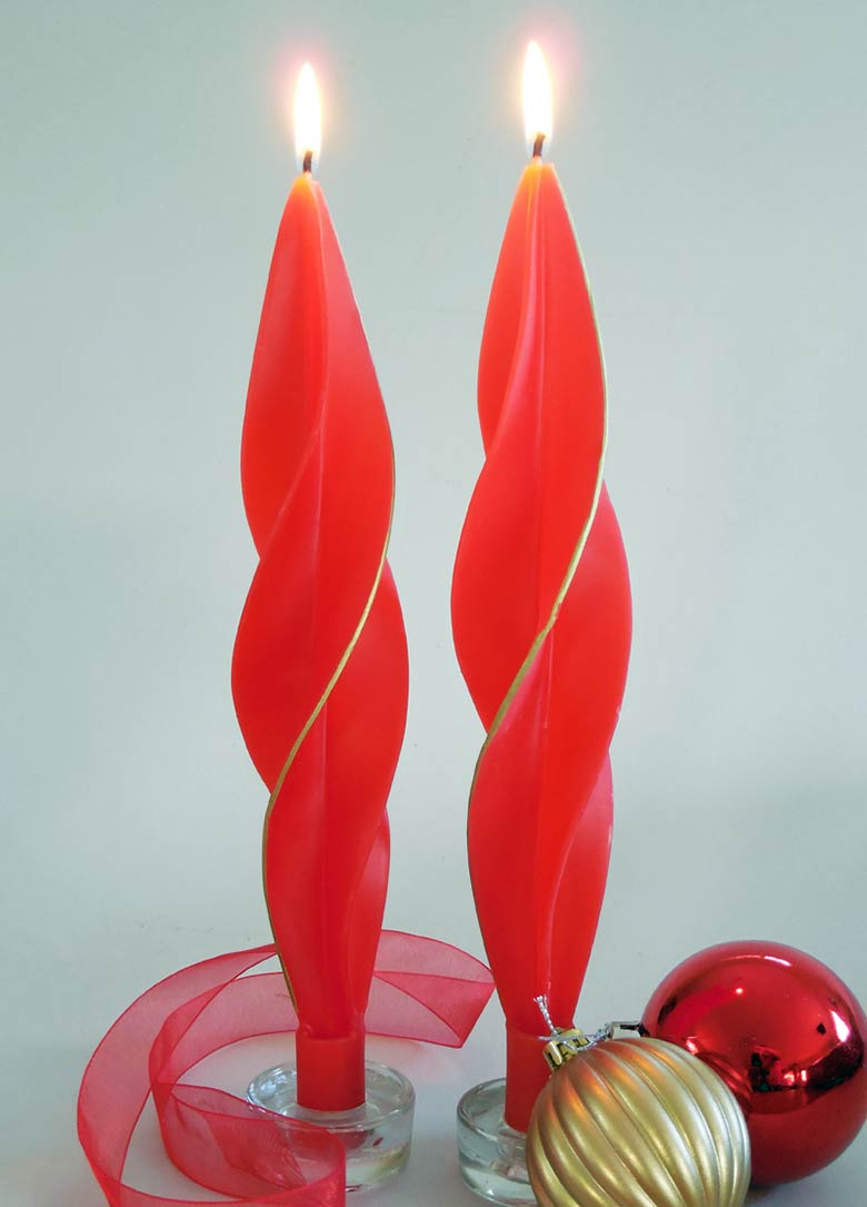 Red with Gold Edge Silhouettes