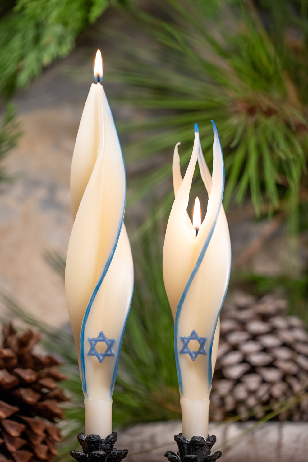 Star of David Silhouette Beeswax Candles