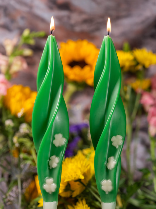 White Clover Silhouette Beeswax Candles