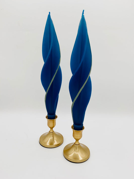 Blue with Gold Edge Silhouettes