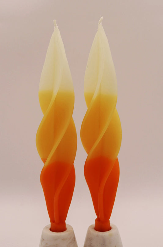 Candy Corn Silhouette Beeswax Candles