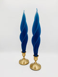 Blue Silhouette Beeswax Candles