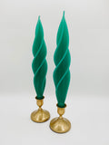 Emerald Silhouette Beeswax Candles