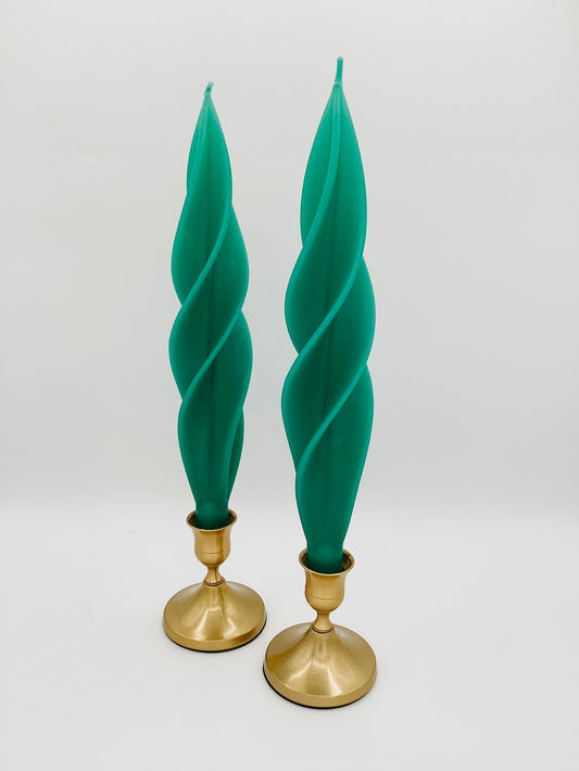 Emerald Silhouette Beeswax Candles