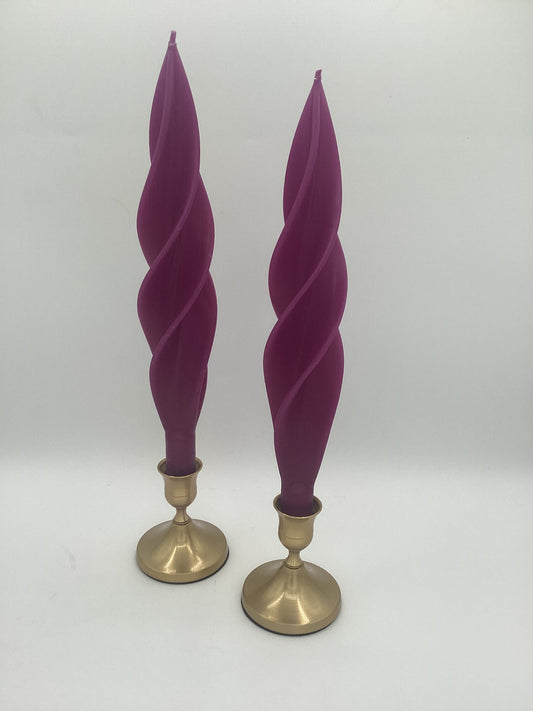 Purple Silhouette Beeswax Candles