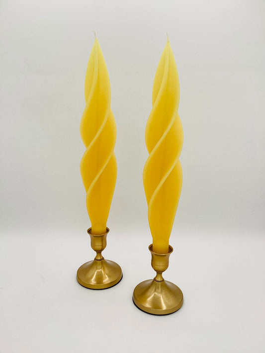 Yellow Silhouette Beeswax Candles