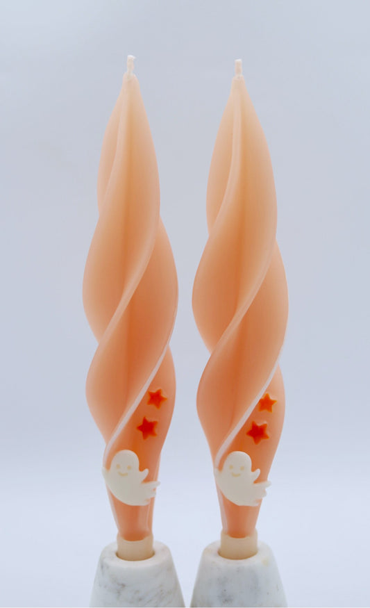 Happy Ghosts Silhouette Beeswax Candles