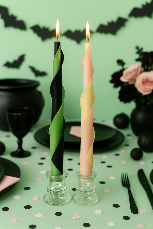 Wicked & Good Witches Double Spiral Beeswax Candles