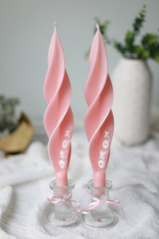 XOXO Valentines Silhouette Beeswax Candles