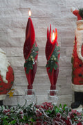 Christmas Holly Red/Burgundy Silhouettes