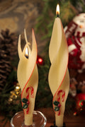 Old Fashioned Candy Cane Silhouette Beeswax Candles