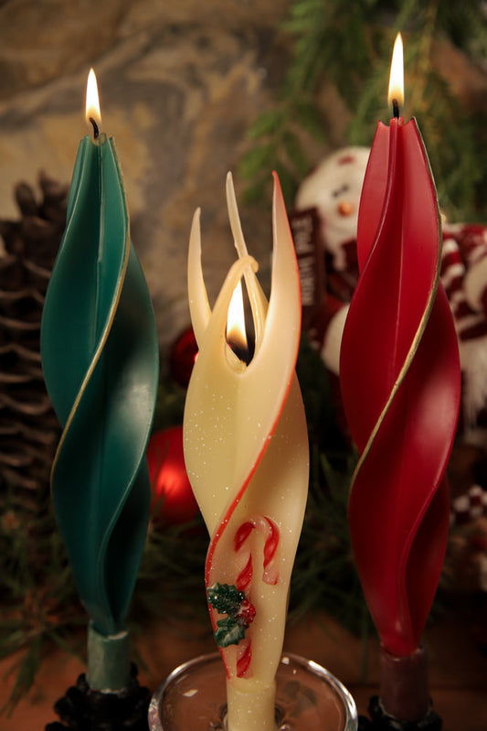 Green & Old Fashioned Candy Cane & Burgundy Silhouette 3-Pack