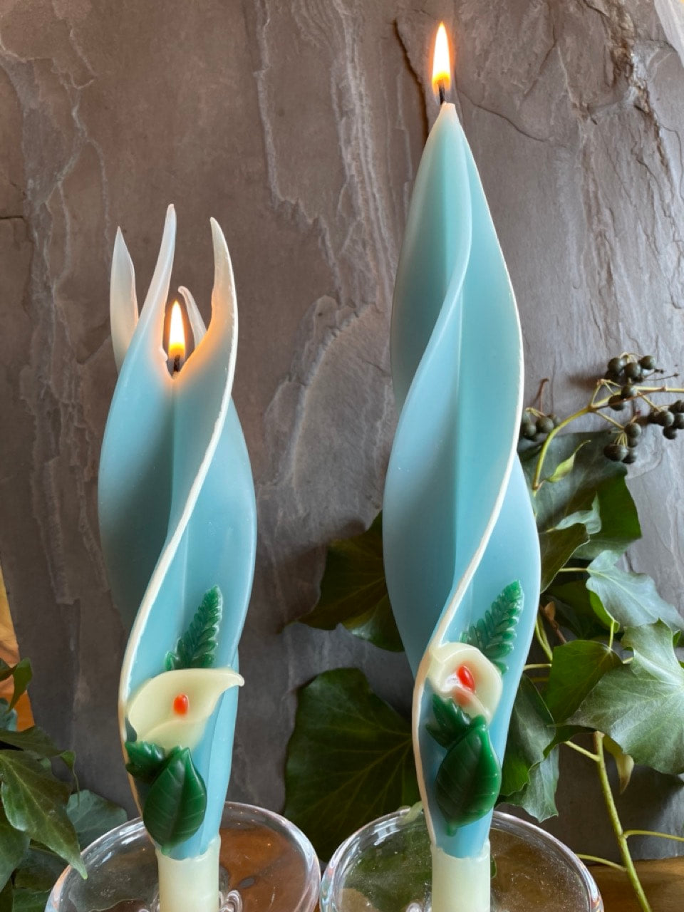 Light Blue Easter Lily with White Edge Silhouettes