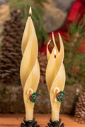 Ivory Candy Cane Silhouette Beeswax Candles
