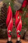 Red Candy Cane Silhouette Beeswax Candles