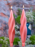 Pink Silhouette Beeswax Candles